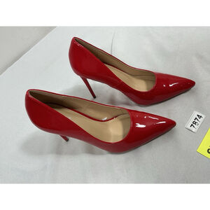Womans Excellent Carcuume Slip On Stiletto Pumps Size 10 Red Pointed Toe